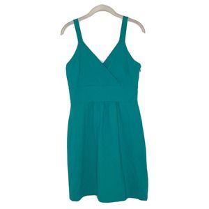 Cynthia Rowley Womens Mini Tank Dress Size M Teal V-Neck Stretchy A-Line